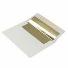 JAM Paper - Enveloppes d'invitation A7 doublées d'aluminium - 5,25 x 7,25 - écru avec feuille d'or - Paquet de 25-Couleur : écru avec doublure en feuille d'or / La feuille donne à l'enveloppe une brillance naturelle