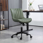 HOMCOM - Chaise d’ordinateur pivotante à 360-degrés sans accoudoirs - vert foncé-La fonction d’inclinaison assure un balancement fluide pour plus de détente