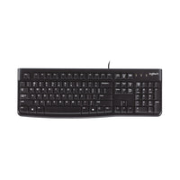 Logitech K120 Clavier filaire USB prêt à l’emploi pour Windows - Noir-Confortable toute la journée : La conception de ce clavier standard d’ordinateur créé une expérience de frappe confortable grâce aux touches fonctions-pleines et sa taille standard avec touches F et pavé numérique