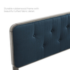 Modway - Bridgette Bois Lit plateforme jumelle avec pieds écartés - Gris Azur-Rubberwood Legs