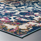 Modway - Reflect Treillis floral orné de primevère Tapis intérieur/extérieur de 8 pi l x 10 pi L - Ivoire Bleu foncé Multicolore-Étanchéité, taches et résistants à l’eau / Faciles à nettoyer