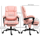 Vinsetto - Chaise de bureau de massage avec vibrations 6 points et repose-pieds - rose-Hauteur d’assise réglable pour votre confort