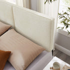 Modway - Lindee Tissu Boucle Tête de lit complète, Crème-Tissu boucle Tissu Rembourrage