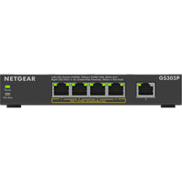 Netgear - Commutateur Non Géré 5 Ports GBE Avec Poe+-Entrées/sorties : 1x RJ45 Gigabit Ethernet, 4x RJ45 Gigabit Ethernet PoE+ (30 W, 802.3at)