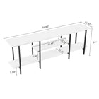 Manhattan Comfort - Console moderne Celine 70,86 po - Blanc-Comprend 2 longues étagères ouvertes et 1 étagère centrale courte
