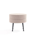 Manhattan Comfort - Bailey pouf rembourré style milieu du siècle 18,11" en mélange de polyester - flocon d’avoine avec pieds noirs - lot de 2-18,11 po L x 23 po l x 17,32 po H