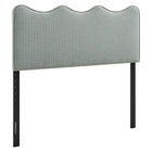 Modway - Athena Rayé Tissu tapis Tête de lit pleine grandeur, Bande bleue Spa-Rembourrage en tissu semblable au lin