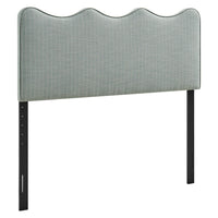 Modway - Athena Rayé Tissu tapis Tête de lit pleine grandeur, Bande bleue Spa-Rembourrage en tissu semblable au lin
