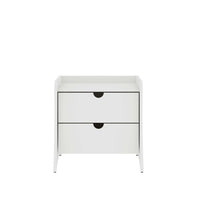 Manhattan Comfort - Table de nuit Coney 19,68" style mid-century moderne - Blanc-Table de chevet Mid-Century Modern pour chambre