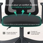 MotionGrey - MC3 Chaise de bureau ergonomique à dossier haut avec accoudoirs réglables - Noir-7