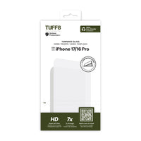 TUFF8 - Protection d'écran en verre trempé avec installation automatique pour iPhone 17-Système d’auto-installation innovant : permet une pose rapide, précise et sans bulles