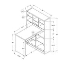 Monarch Specialties - 7041 Bureau - Taupe Fonce De Coin Cote Droit Ou Gauche-Comprend un plateau pour clavier extractible sur des patins métalliques lisses et un plateau facile à nettoyer, créant ainsi un espace de travail fonctionnel pour votre bureau à domicile.