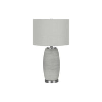 Monarch Specialties - Luminaire - 25 po H Lampe De Table - Céramique Gris - Abat-Jour Gris - Moderne-Conçue en forme de vase, cette lampe de table en céramique grise texturée de 25 pouces de hauteur, recouverte d'un abat-jour en lin gris et fini avec un fleuron en métal argenté poli sur le dessus et à la base, apporte un style moderne à un salon, une chambre à coucher ou un espace de bureau