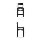 Modway - Alvia Bois Tabouret de comptoir avec siège tissé Ensemble de 2 - Noir-Siège en corde de papier tissée