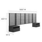 Modway - Render Fixation murale Tête de lit King et tables de chevet modernes - Fusain-Conception murale