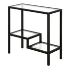 Hudson&Canal - Table d'appoint rectangulaire Lovett de 61 cm de largeur, , bronze noirci-Le plateau de table a une capacité de poids de 20 lb, les étagères inférieures peuvent supporter 10 lb chacune