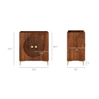 Modway - Vernon 30" Bois cannelé Armoire à vanité sans évier - Noyer-Pieds métalliques et boutons ronds