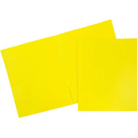 JAM Paper - Eco Dossier scolaire à 2 pochettes - jaune - Paquet de 6-Dossiers POP JAM Paper | Couleur jaune