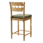 Modway - Jax Bois de chêne Tabouret de comptoir avec dossier ondulé en rasoir et coussin in Sauge du chêne altéré-Civières latéraux solides