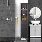 HOMCOM - Armoire haute de salle de bain pour linge avec étagères et tiroir - brun-Construction solide et stable en MDF avec finition peinte 