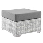 Modway - Convene Terrasse extérieure Ottoman in Gris clair-Tissage en rotin synthétique