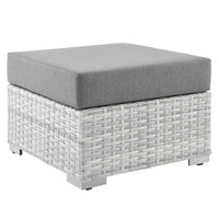 Modway - Convene Terrasse extérieure Ottoman in Gris clair-Tissage en rotin synthétique