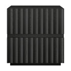 Hudson&Canal - Table de chevet rectangulaire cannelée Jaylen - 24 po l - Grain noir-Les tiroirs sont dotés d'un chanfrein intérieur sur le bord supérieur pour une prise en main facile , tirez légèrement pour les ouvrir