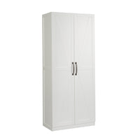 Sauder - Meuble de rangement - Blanc-Rangement multi-pièces:  Cette armoire fonctionnelle peut répondre à vos besoins de rangement dans diverses pièces – salon, cuisine, bureau ou buanderie