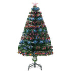 HOMCOM - Arbre de Noël artificiel pré-éclairé optique sapin décoration de vacances avec support-Grand sapin de Noël artificiel  