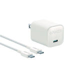 Anker - Chargeur Mural USB-C Nano 30W avec Câble Tressé de 3 pieds - Blanc-Chargez tous vos appareils portables: Ce chargeur utilise une charge rapide maximale de 30 W pouvant alimenter toute une gamme d'appareils, de la montre Apple à la série iPhone en passant par la tablette iPad, le MacBook Air et bien plus encore
