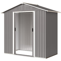 Outsunny - Remise de rangement extérieure 6,5 pi x 3,5 pi, gris clair-Beaucoup d'espace de rangement 
