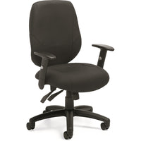 Offices to Go - Fauteuil d’opérateur à dossier moyen Six 31, Quilt noir-Fauteuil d’opérateur