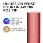 Ultimate Ears - BOOM 4 enceinte Bluetooth portable et étanche, Rouge-Les pièces en plastique de l’enceinte Bluetooth sans fil Ultimate Ears BOOM 4 contiennent au moins 52 % de plastique recyclé post-consommation en poids