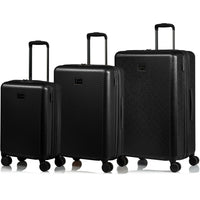 CHAMPS - Ensemble de bagages extensibles à 8 roues - 3 pièces - à parois rigides Collection Iconic II - Noir-Materieau Polycarbonate