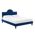 Modway - Soleil Performance Velvet Lit plein, Marine-Velours de performance résistant aux taches