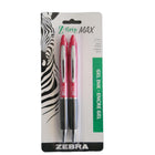 Zebra - Stylos rétractables Z-Grip Max – 0,7 mm – rouge – paquet de 2-Barillets larges et prises souples en caoutchouc pour plus de confort   