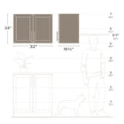 Prepac - Cabinet de rangement mural Elite 32 po avec portes à panneaux, cabinet de garde-manger avec 1 étagère ajustable - Blanc-À 16 pouces, c'est plus profond que les armoires standard