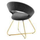 Modway - Nouvelle Performance Velvet Chaise à manger Ensemble de 2 - Charbon de bois doré-Capacité de poids de la chaise : 331 lb.