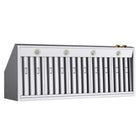KUCHT KRH600-GL-C 60 po Hotte murale - avec commandes numériques - 1200 CFM - Acier inoxydable/Or-Fonction d’arrêt temporisé de 5 minutes qui maintient la hotte en fonctionnement après la cuisson pour garantir l’évacuation de la fumée et des odeurs sans modifier le réglage des lampes