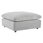 Modway - Commix Duvet Rempli Trop Rempli Performance Velvet Ottoman - Gris clair-Ottoman moderne contemporain