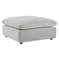 Modway - Commix Duvet Rempli Trop Rempli Performance Velvet Ottoman - Gris clair-Ottoman moderne contemporain