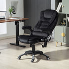 Vinsetto - Fauteuil de bureau exécutif à haut dossier avec massage 6 points par vibrations - noir-Lignes de haut dossier avec rembourrage épais pour plus de confort