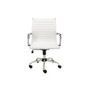 Plata Import Toni - Chaise de bureau à dossier bas, blanc (LS-3011-WHITE)-Revêtement polyuréthane
