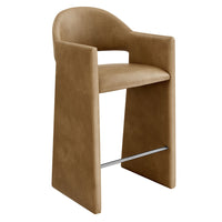 Modway - Talia 41 pouces Cuir végane Tabouret de bar - Grillé-Rembourrage en cuir végane