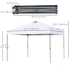 Outsunny - Tente auvent pliante 10 pi l x 10 pi L avec aération sur le toit et sac - Blanc-Conception escamotable pour une installation rapide