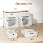 HOMCOM - Buffet de style ferme 55 po avec portes de grange et tiroirs - blanc-Sert de bar à café ou de meuble TV pour des écrans allant jusqu'à 60 po 