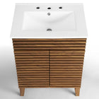 Modway - Render 24" Vanette de salle de bain - Blanc noyer-Comptoir intégré