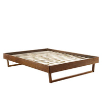 Modway - Billie Bois Cadre de lit plateforme Queen, Noyer-Cadre de lit plateforme Queen