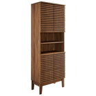 Modway - Render Grand Armoire de rangement de salle de bain in Noyer-Grande armoire de rangement en linge