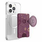 PopSockets - PopWallet+ pour MagSafe avec adaptateur Celestial Mauve-Profil fin et élégant, facile à glisser dans une poche.